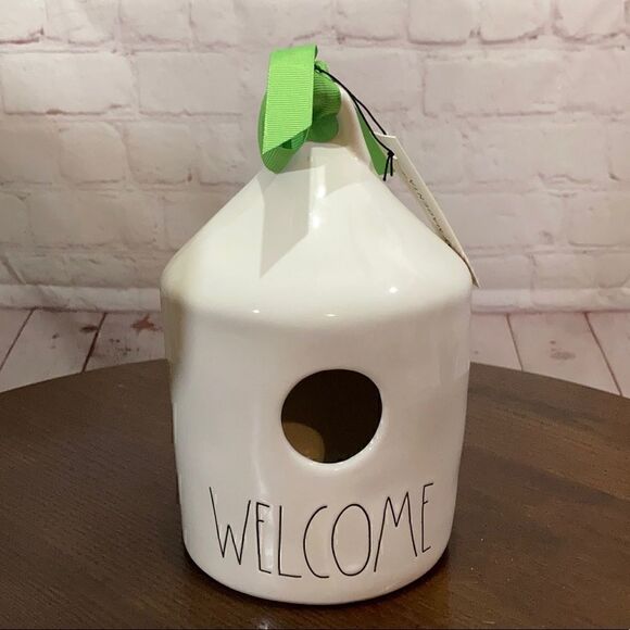 RAE DUNN collectible ceramic birdhouse “Welcome”